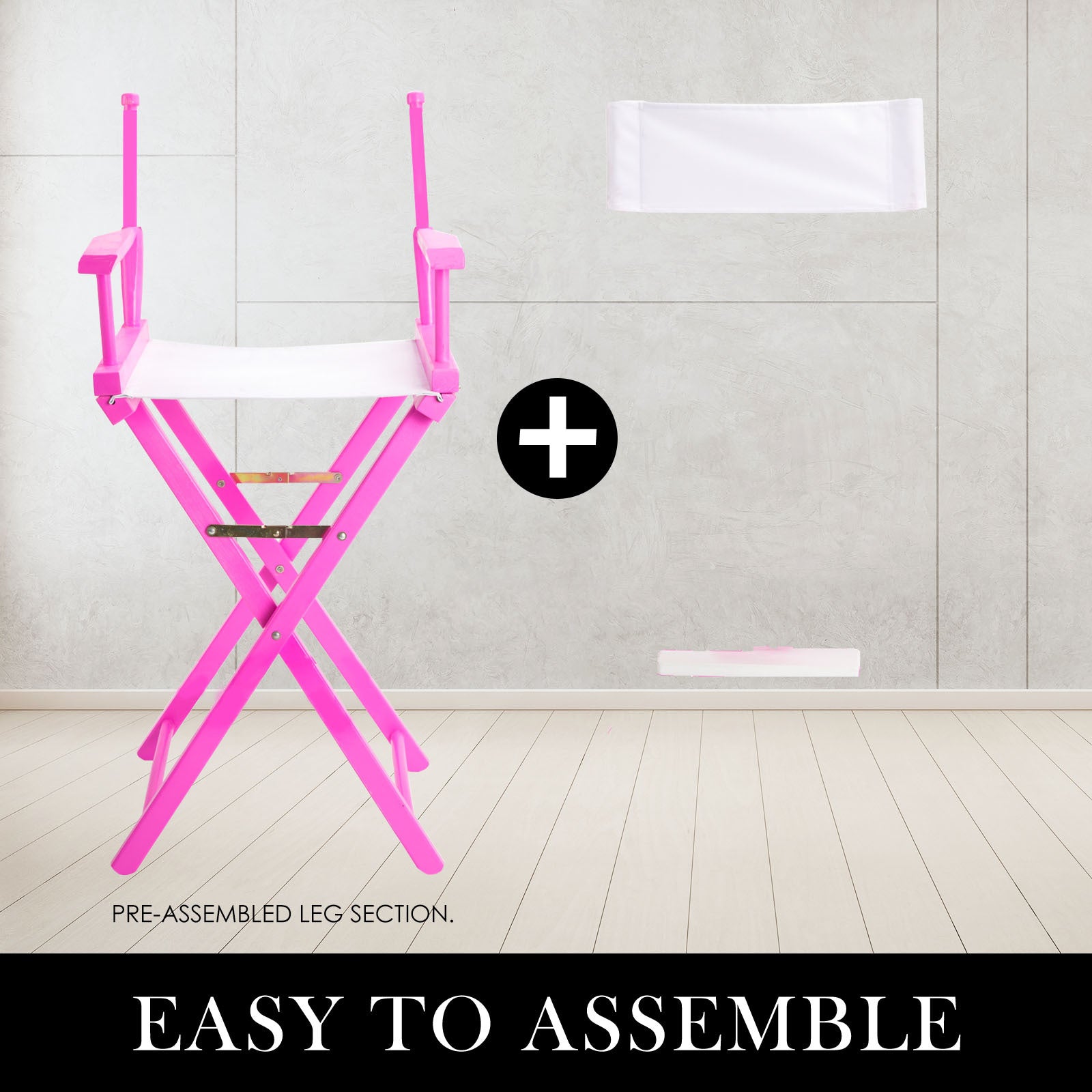 Director Movie Folding Tall Chair 76cm PINK HUMOR V274-FT-6015DC-PK