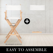 Director Movie Folding Tall Chair 76cm Beech WOOD HUMOR V274-FT-6015DC-WD