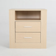 2X Bedside Table Side Storage Cabinet Nightstand Bedroom 2 Drawer 1 Shelf ZURI OAK V274-FT-BEDT-2DD07-WD2