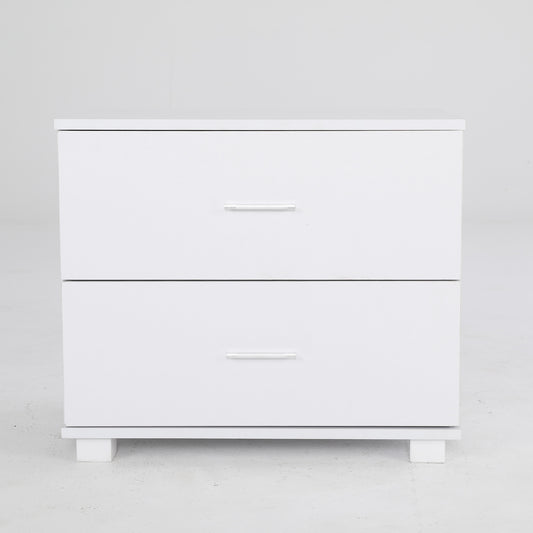 Bedside Table Side Storage Cabinet Nightstand Bedroom 2 Drawer Legs ETTA WHITE V274-FT-BEDT-2DD08-WH