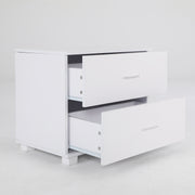 Bedside Table Side Storage Cabinet Nightstand Bedroom 2 Drawer Legs ETTA WHITE V274-FT-BEDT-2DD08-WH