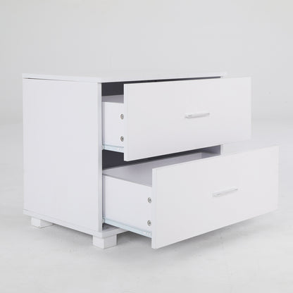2X Bedside Table Side Storage Cabinet Nightstand Bedroom 2 Drawer Legs ETTA WHITE V274-FT-BEDT-2DD08-WH2