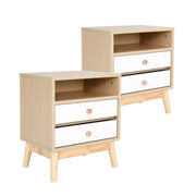 2X Bedside Table Side Storage Cabinet Nightstand Bedroom 2 Drawer ANYA OAK V274-FT-BEDT-2DD11-WD2