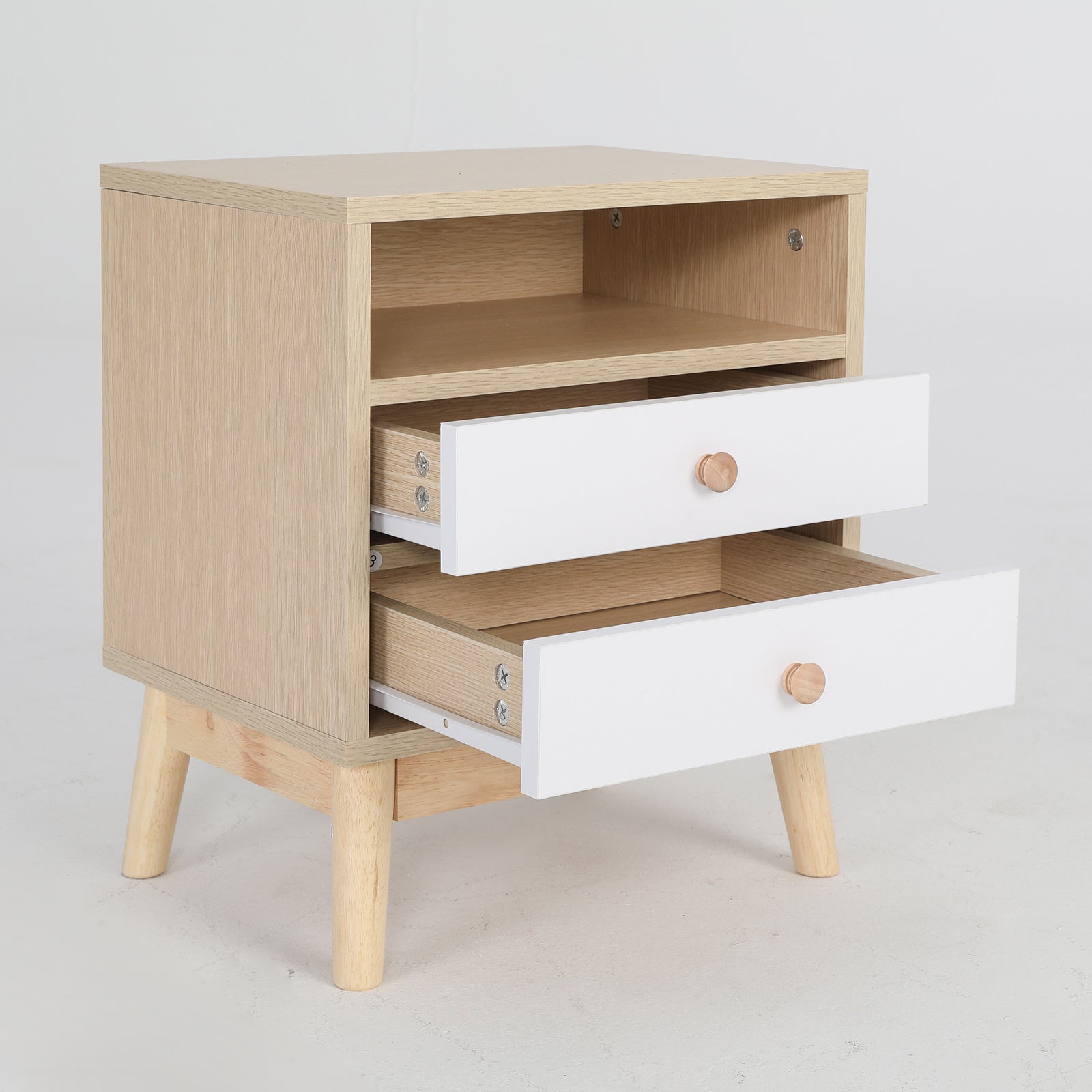 2X Bedside Table Side Storage Cabinet Nightstand Bedroom 2 Drawer ANYA OAK V274-FT-BEDT-2DD11-WD2