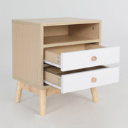 2X Bedside Table Side Storage Cabinet Nightstand Bedroom 2 Drawer ANYA OAK V274-FT-BEDT-2DD11-WD2