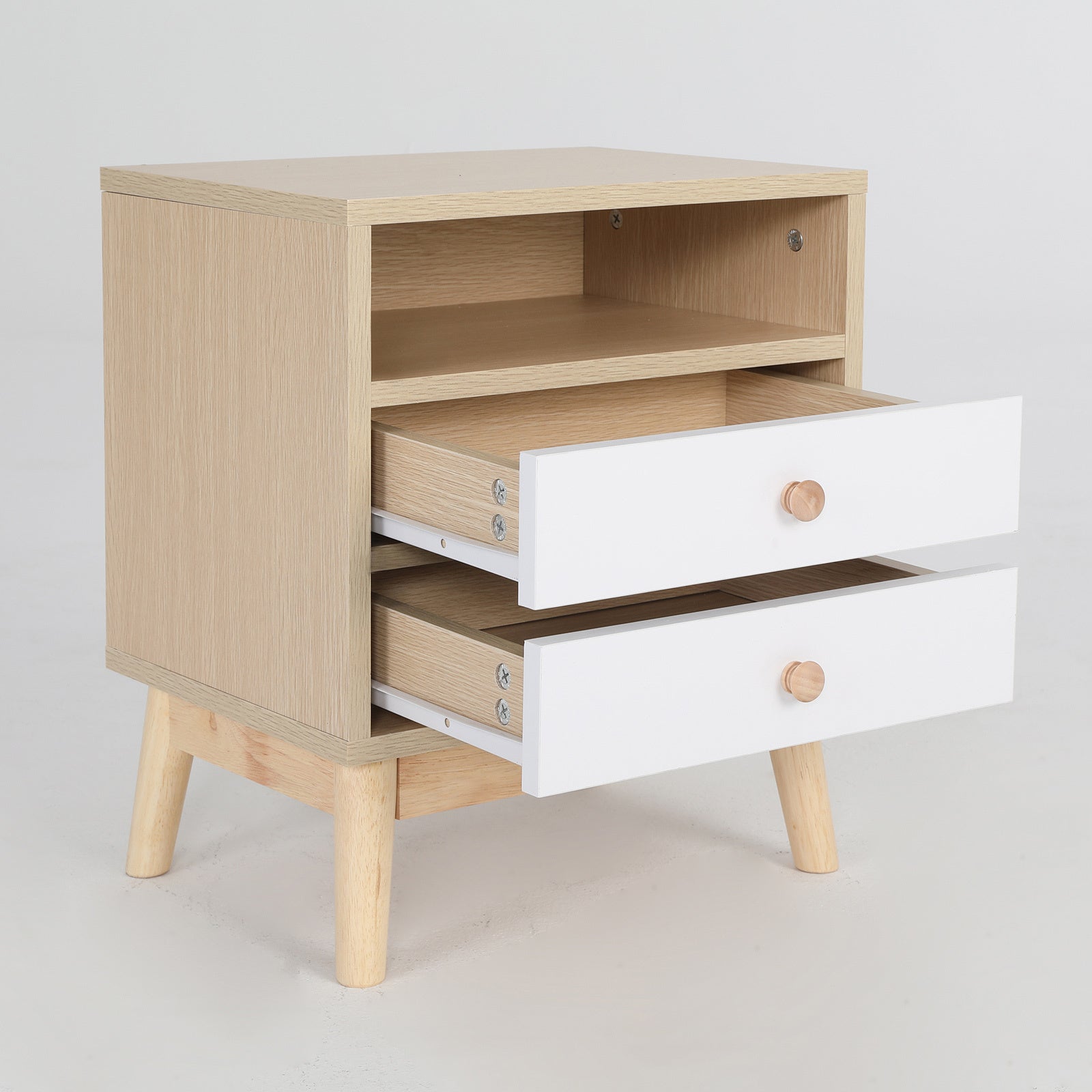 2X Bedside Table Side Storage Cabinet Nightstand Bedroom 2 Drawer ANYA OAK V274-FT-BEDT-2DD11-WD2