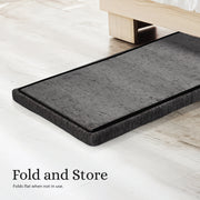 Foldable Storage Ottoman - Flip Lid Side Table Toy Blanket Organiser Seat KIRA BLACK V274-FT-BL-231611BE-BK