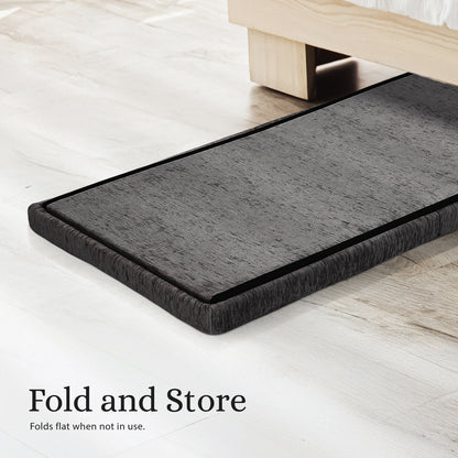 Foldable Storage Ottoman - Flip Lid Side Table Toy Blanket Organiser Seat KIRA BLACK V274-FT-BL-231611BE-BK