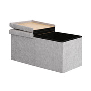 Foldable Storage Ottoman - Flip Lid Side Table Toy Blanket Organiser Seat KIRA GREY V274-FT-BL-231611BE-GY