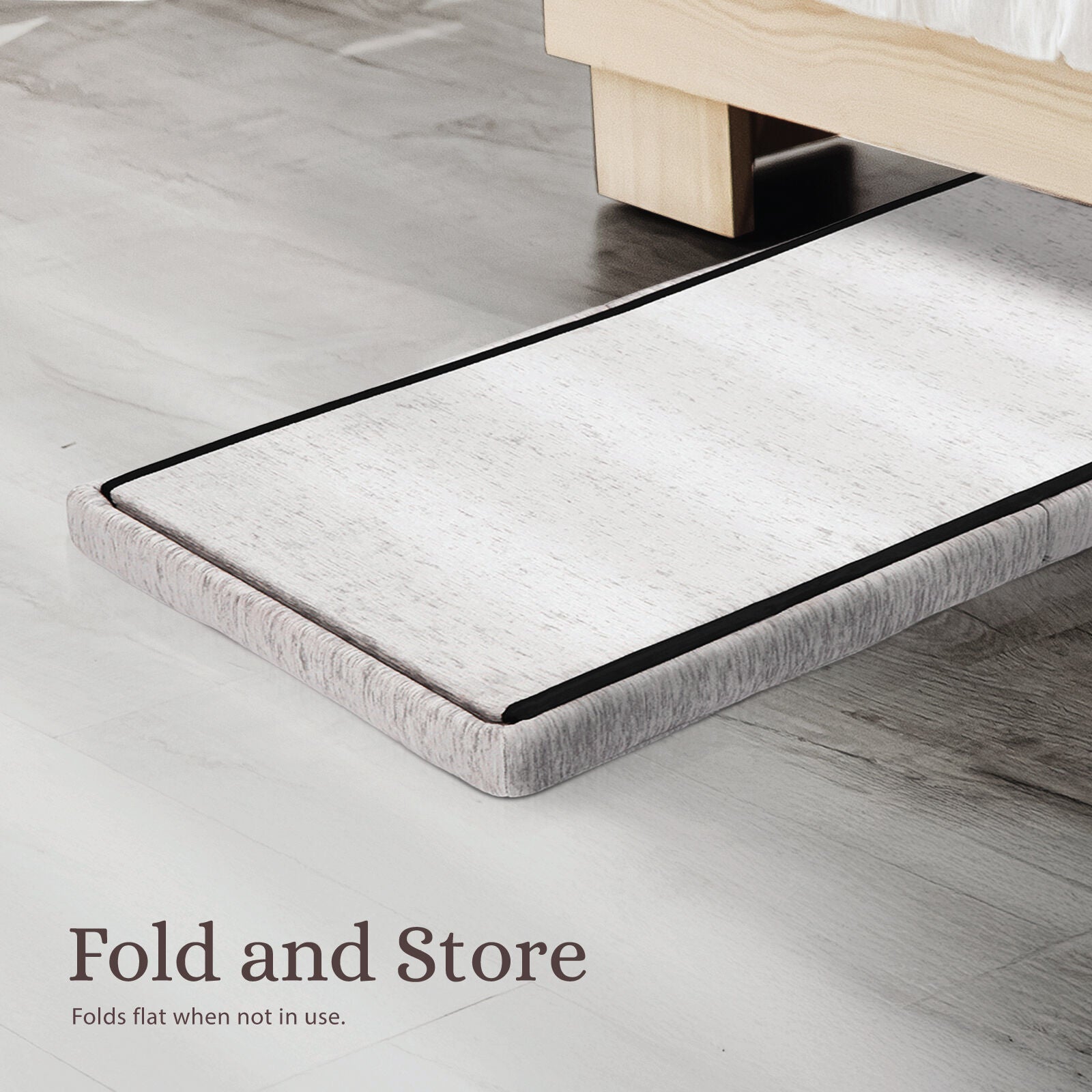 Foldable Storage Ottoman - Flip Lid Side Table Toy Blanket Organiser Seat KIRA GREY V274-FT-BL-231611BE-GY