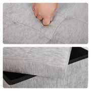 Foldable Storage Ottoman - Flip Lid Side Table Toy Blanket Organiser Seat KIRA GREY V274-FT-BL-231611BE-GY