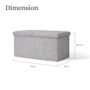 Foldable Storage Ottoman - Flip Lid Side Table Toy Blanket Organiser Seat KIRA GREY V274-FT-BL-231611BE-GY