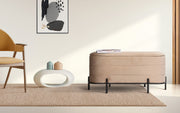 La Bella Coffee Table Storage Ottoman - Velvet Blanket Box Bench DEMI - CAMEL BEIGE V274-FT-BL-241023KE-LBN