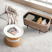 La Bella Coffee Table Storage Ottoman - Velvet Blanket Box Bench DEMI - CAMEL BEIGE V274-FT-BL-241023KE-LBN