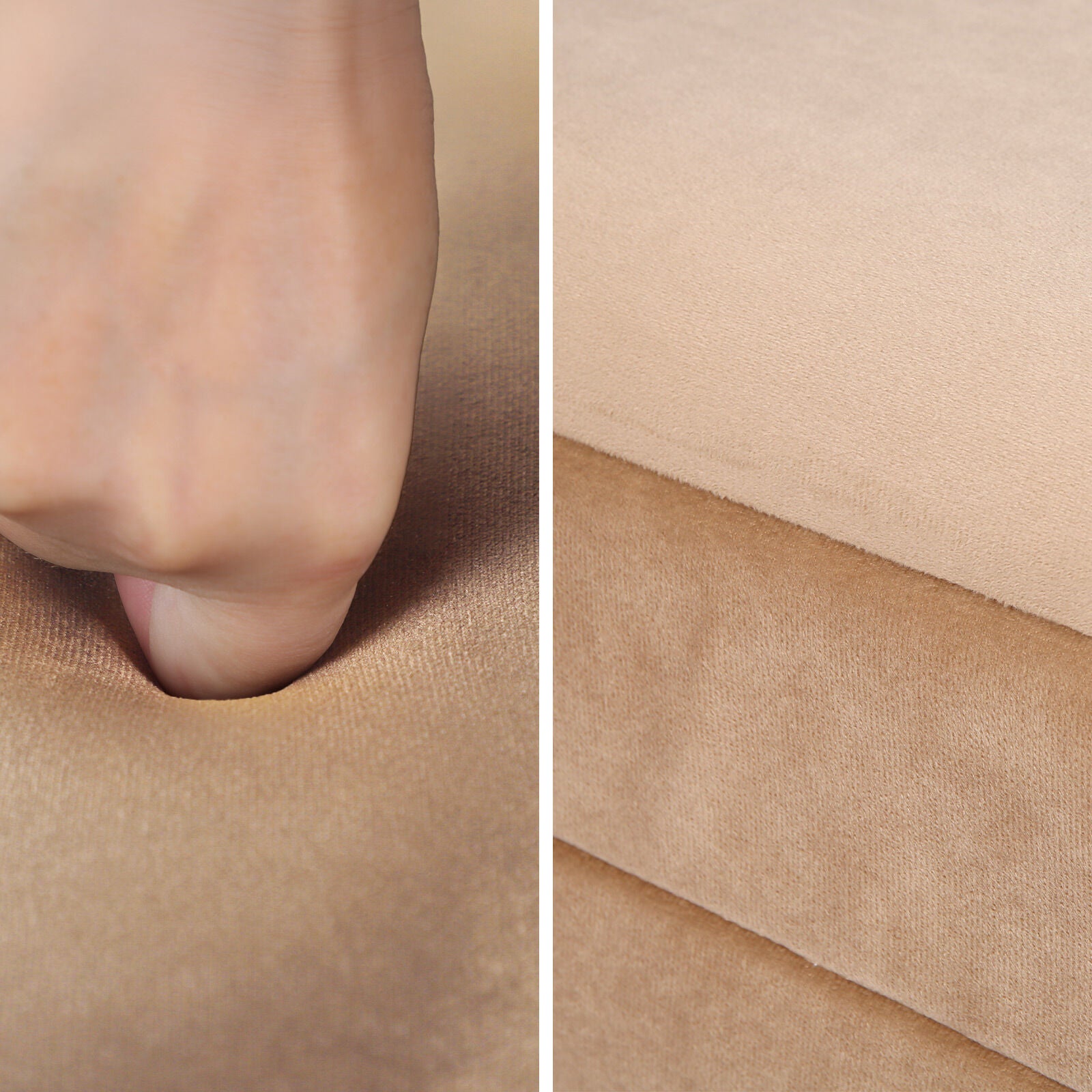 La Bella Coffee Table Storage Ottoman - Velvet Blanket Box Bench DEMI - CAMEL BEIGE V274-FT-BL-241023KE-LBN