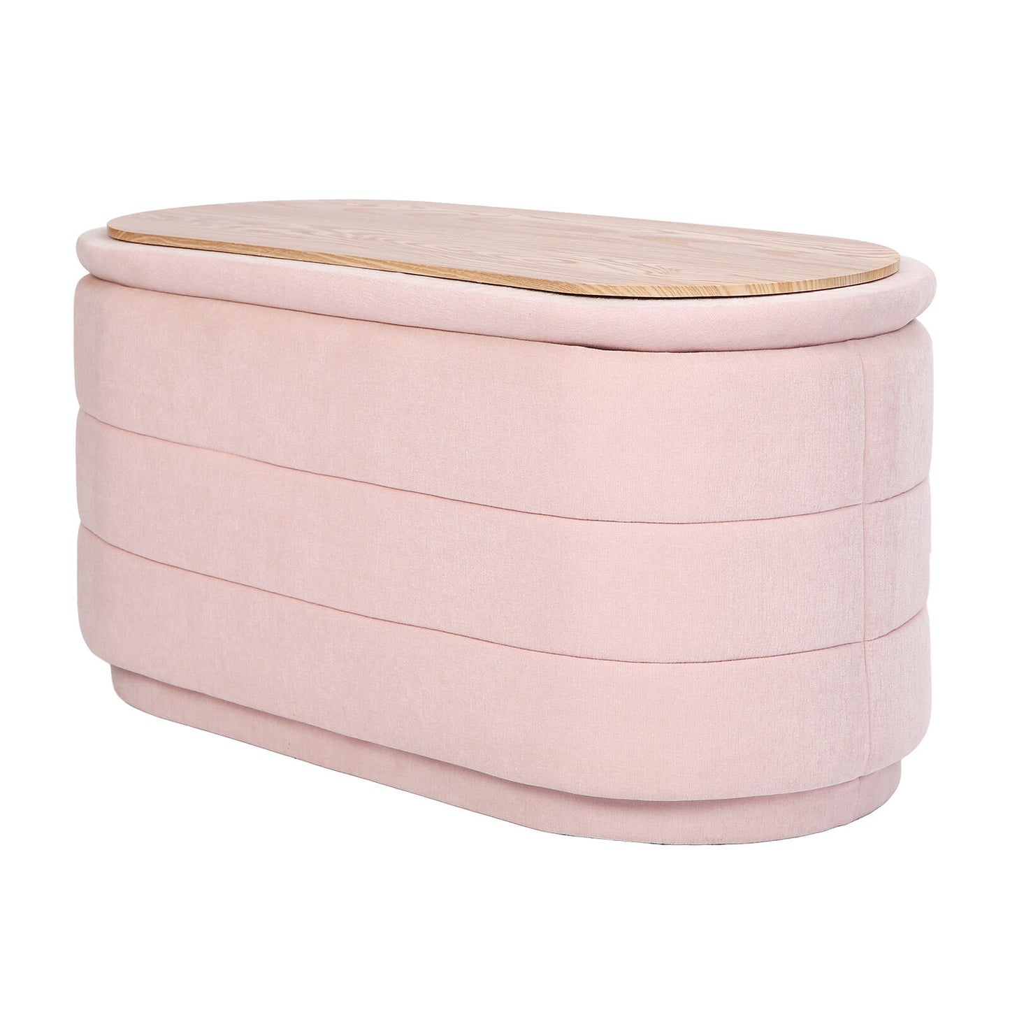 Coffee Table Storage Ottoman - Chenille Fabic Padded Blanket Box Bench CELIA - PINK V274-FT-BL-250105KE-PK
