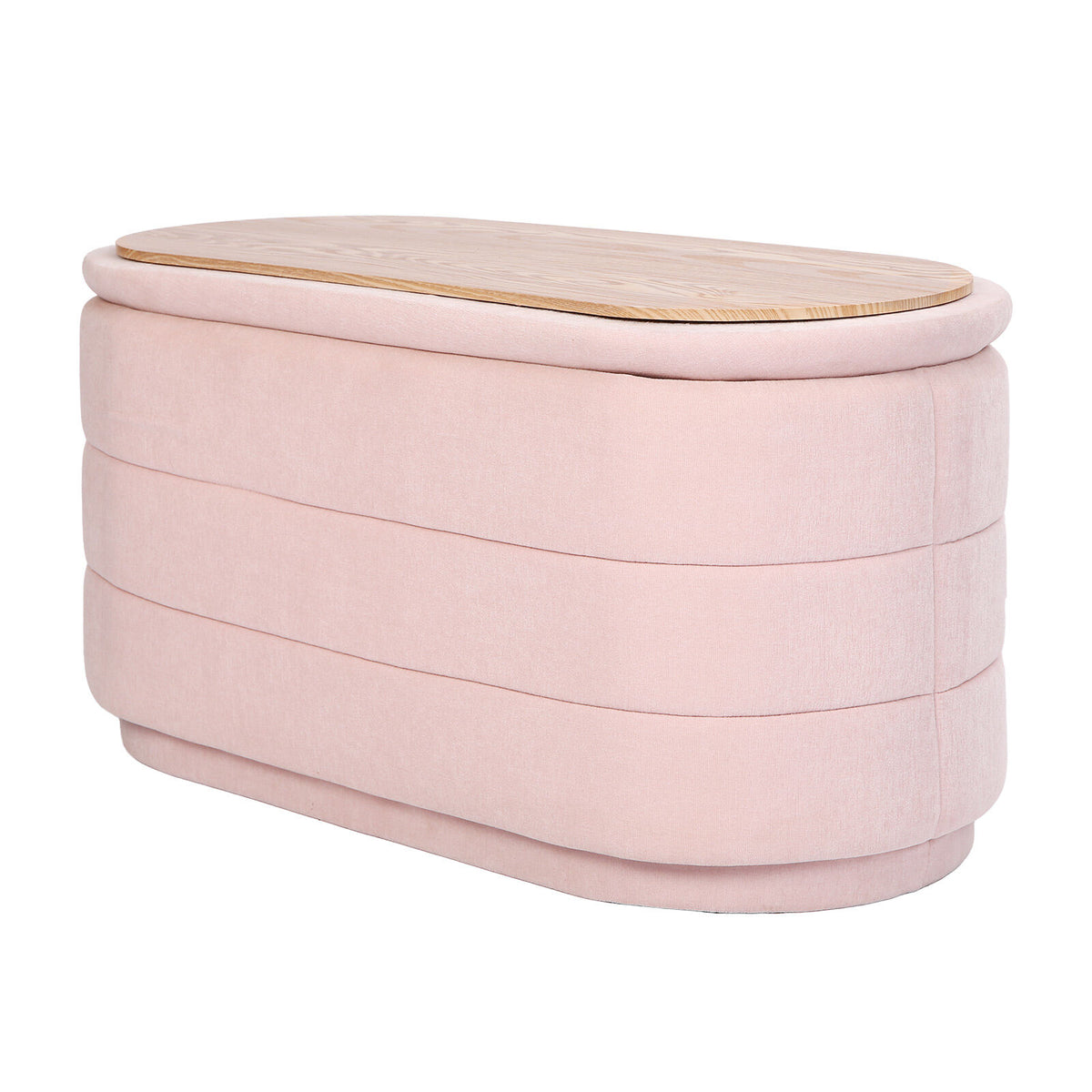 Coffee Table Storage Ottoman - Chenille Fabic Padded Blanket Box Bench CELIA - PINK V274-FT-BL-250105KE-PK