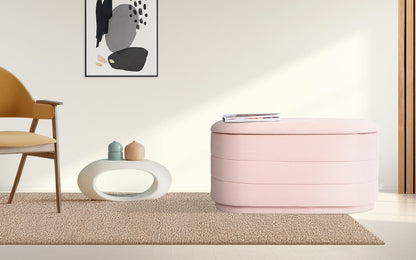 Coffee Table Storage Ottoman - Chenille Fabic Padded Blanket Box Bench CELIA - PINK V274-FT-BL-250105KE-PK
