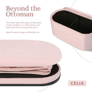Coffee Table Storage Ottoman - Chenille Fabic Padded Blanket Box Bench CELIA - PINK V274-FT-BL-250105KE-PK