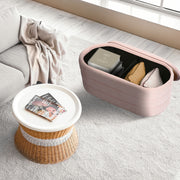 Coffee Table Storage Ottoman - Chenille Fabic Padded Blanket Box Bench CELIA - PINK V274-FT-BL-250105KE-PK