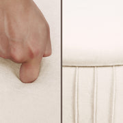 Side Table Storage Ottoman - Velvet Padded Stool Vanity Footstool REMY CREAM BEIGE V274-FT-BL-250106-BE