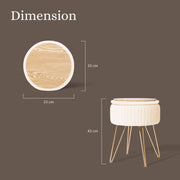 Side Table Storage Ottoman - Velvet Padded Stool Vanity Footstool REMY CREAM BEIGE V274-FT-BL-250106-BE