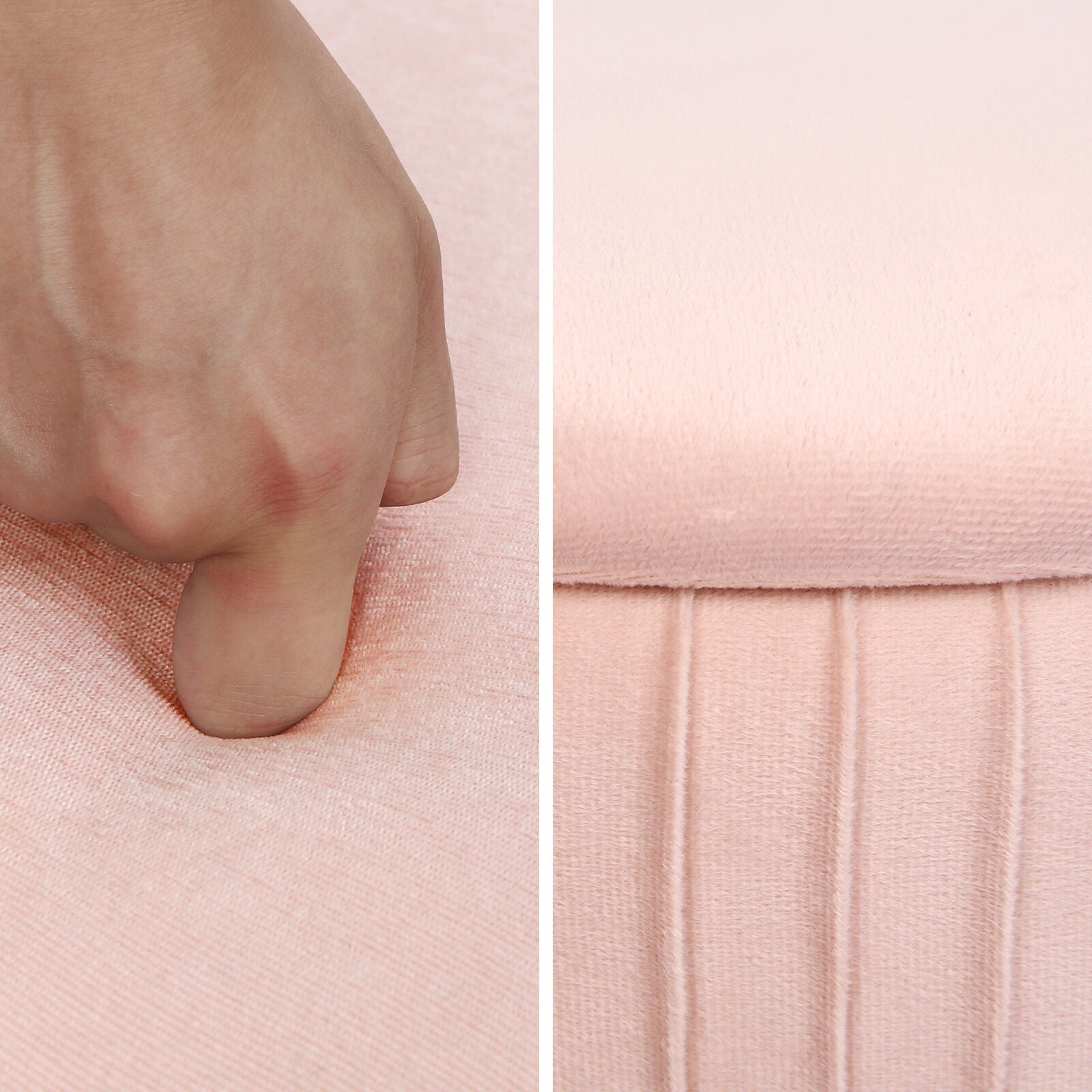 Side Table Storage Ottoman - Velvet Padded Stool Vanity Footstool REMY PINK V274-FT-BL-250106-PK