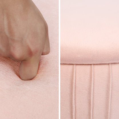 Side Table Storage Ottoman - Velvet Padded Stool Vanity Footstool REMY PINK V274-FT-BL-250106-PK