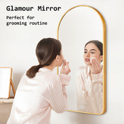 Wall Arch Mirror Arc Aluminum Frame Bathroom 50x100cm GOLD V274-FT-BM-ALUAC-GD50100