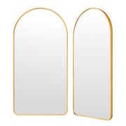 2 Set Wall Arch Mirror Arc Aluminum Frame Bathroom 50x100cm GOLD V274-FT-BM-ALUAC-GD50100-X2