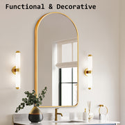 2 Set Wall Arch Mirror Arc Aluminum Frame Bathroom 50x100cm GOLD V274-FT-BM-ALUAC-GD50100-X2