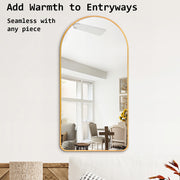 2 Set Wall Arch Mirror Arc Aluminum Frame Bathroom 50x100cm GOLD V274-FT-BM-ALUAC-GD50100-X2