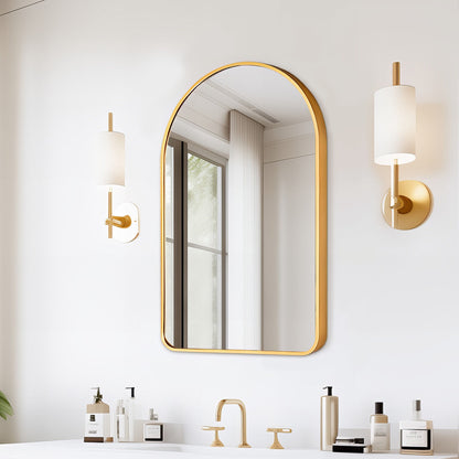 Wall Arch Mirror Arc Aluminum Frame Bathroom 50x80cm GOLD V274-FT-BM-ALUAC-GD5080
