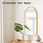 Wall Arch Mirror Arc Aluminum Frame Bathroom 50x80cm GOLD V274-FT-BM-ALUAC-GD5080