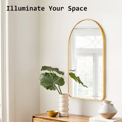Wall Arch Mirror Arc Aluminum Frame Bathroom 50x80cm GOLD V274-FT-BM-ALUAC-GD5080