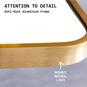 Wall Arch Mirror Arc Aluminum Frame Bathroom 50x80cm GOLD V274-FT-BM-ALUAC-GD5080