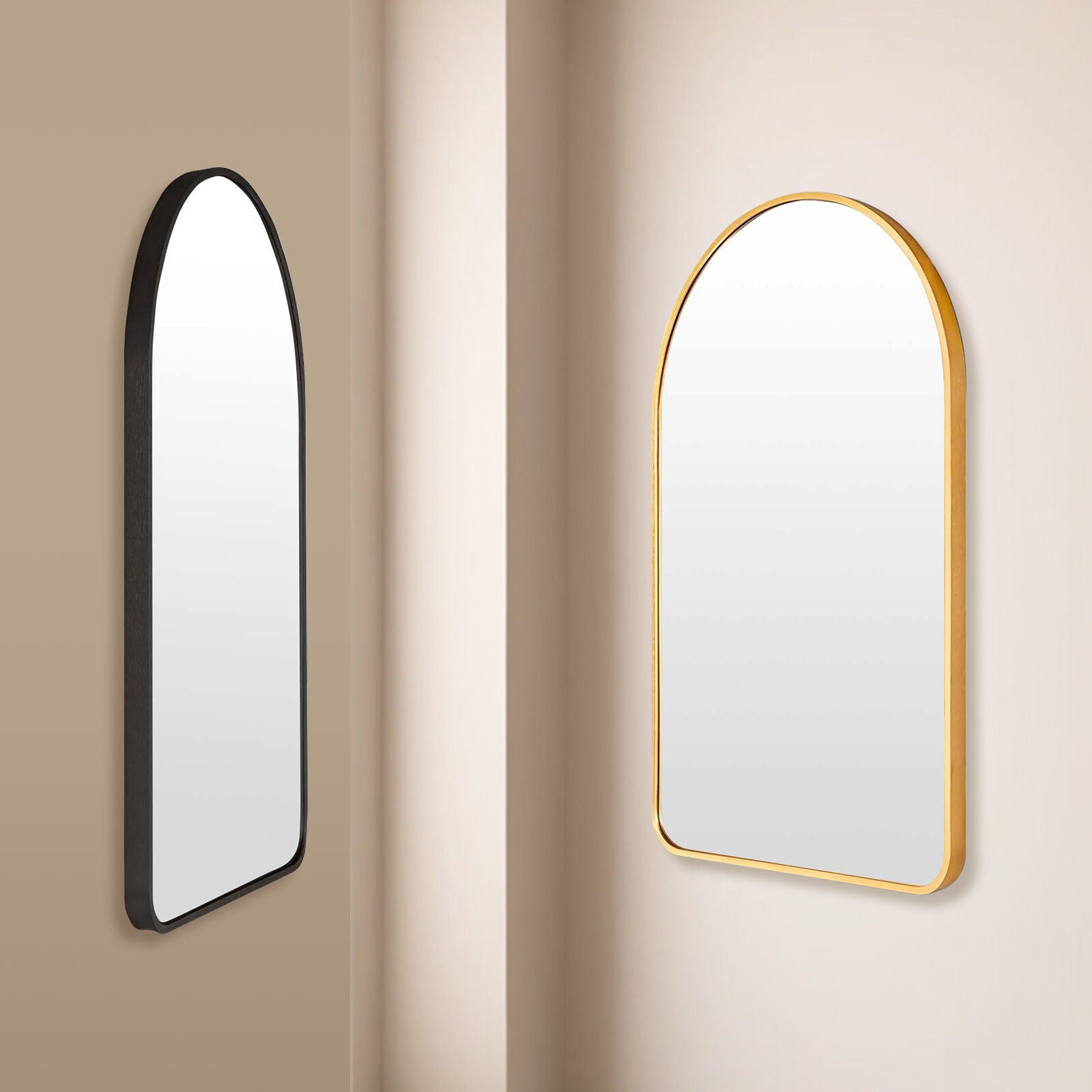 Wall Arch Mirror Arc Aluminum Frame Bathroom 50x80cm GOLD V274-FT-BM-ALUAC-GD5080