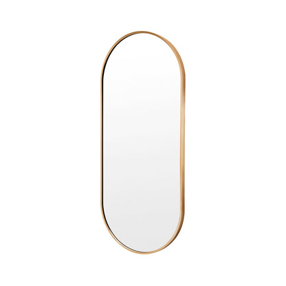 Wall Mirror Oval Aluminum Frame Bathroom 45x100cm GOLD V274-FT-BM-ALUOV-GLD45100