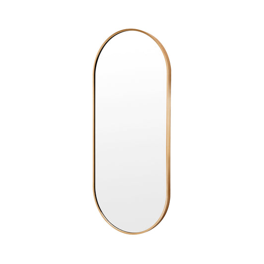 Wall Mirror Oval Aluminum Frame Bathroom 45x100cm GOLD V274-FT-BM-ALUOV-GLD45100