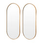 2 Set Wall Mirror Oval Aluminum Frame Bathroom 45x100cm GOLD V274-FT-BM-ALUOV-GLD45100-X2