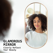 2 Set Wall Mirror Oval Aluminum Frame Bathroom 45x100cm GOLD V274-FT-BM-ALUOV-GLD45100-X2