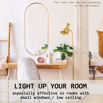 2 Set Wall Mirror Oval Aluminum Frame Bathroom 45x100cm GOLD V274-FT-BM-ALUOV-GLD45100-X2