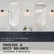 2 Set Wall Mirror Oval Aluminum Frame Bathroom 45x100cm GOLD V274-FT-BM-ALUOV-GLD45100-X2