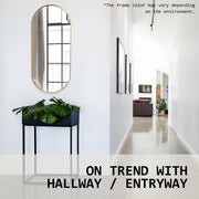 2 Set Wall Mirror Oval Aluminum Frame Bathroom 45x100cm GOLD V274-FT-BM-ALUOV-GLD45100-X2