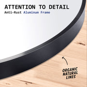 Wall Mirror Round Aluminum Frame Bathroom 80cm BLACK V274-FT-BM-ALUR-BK80