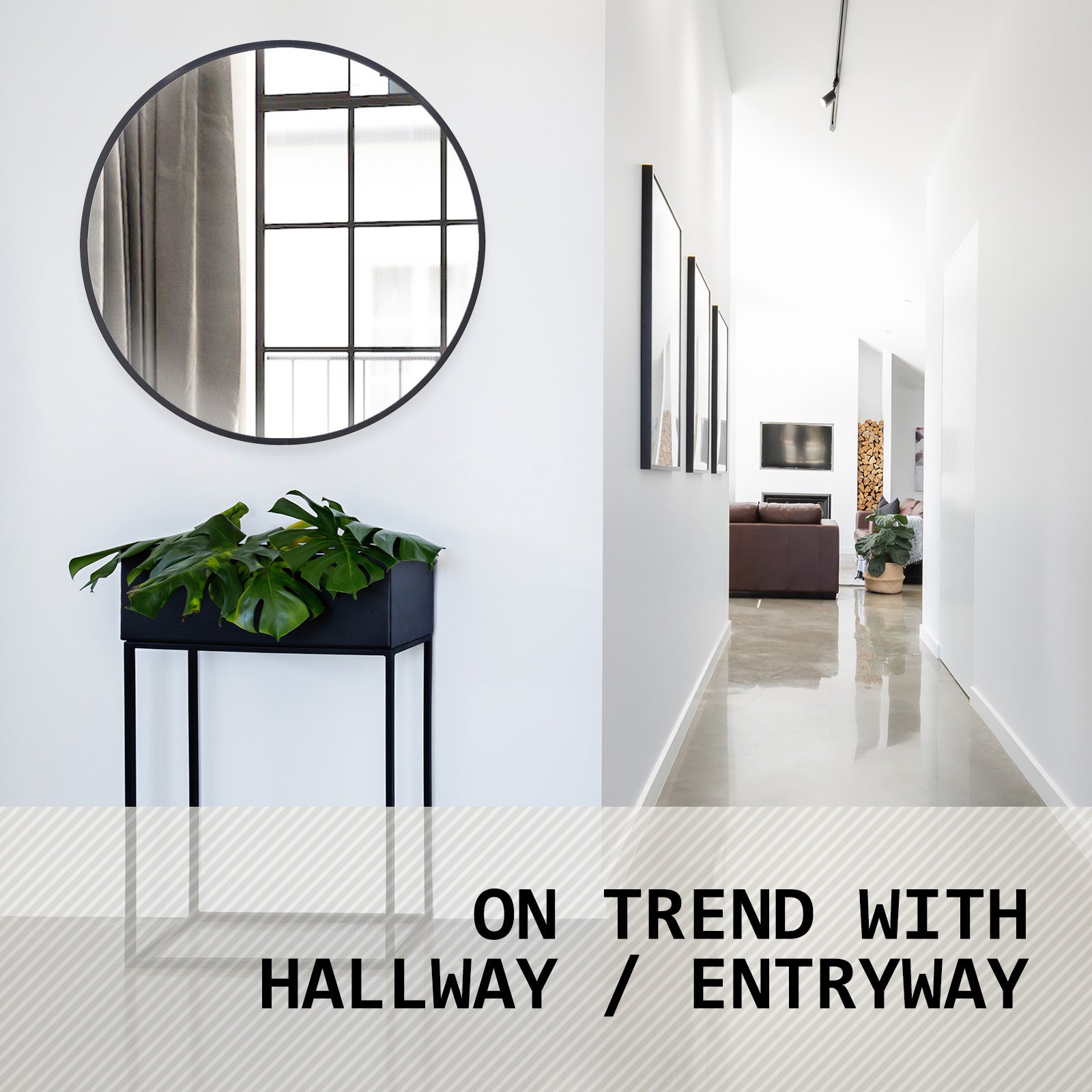 Wall Mirror Round Aluminum Frame Bathroom 80cm BLACK V274-FT-BM-ALUR-BK80
