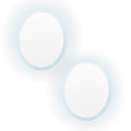 2 Set LED Wall Mirror Round Anti-Fog Bathroom 50cm V274-FT-BM-LEDR-50-X2