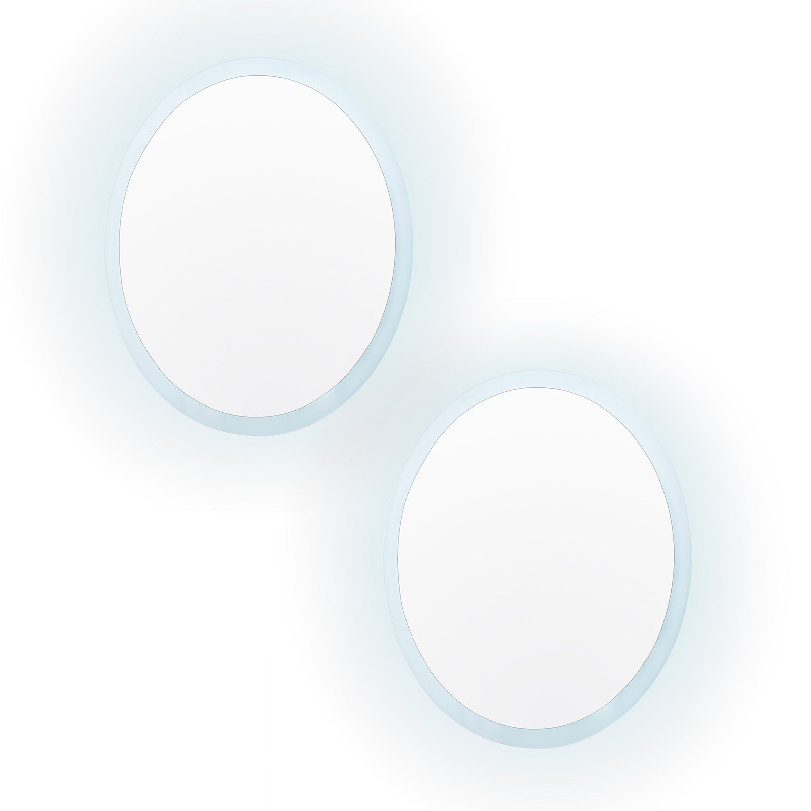 2 Set LED Wall Mirror Round Anti-Fog Bathroom 50cm V274-FT-BM-LEDR-50-X2