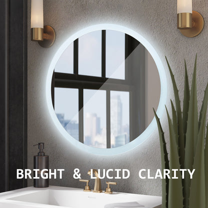 2 Set LED Wall Mirror Round Anti-Fog Bathroom 50cm V274-FT-BM-LEDR-50-X2