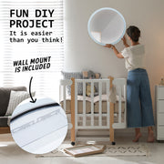 2 Set LED Wall Mirror Round Anti-Fog Bathroom 50cm V274-FT-BM-LEDR-50-X2